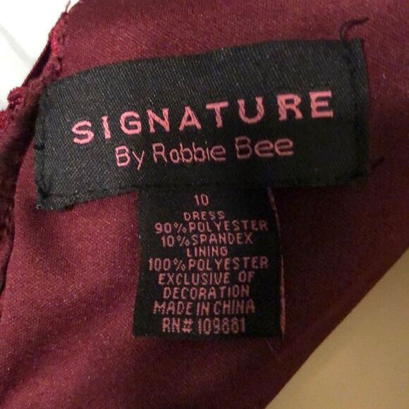 Signature by Robbie B Red Velvet Halter Tie Neckline Cocktail Dress Medium M 10 - Picture 8 of 8